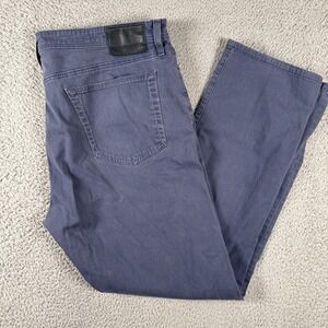 Adriano Goldschmied AG The Everett Khakis Mens 40x32 Blue Check Slim Straight